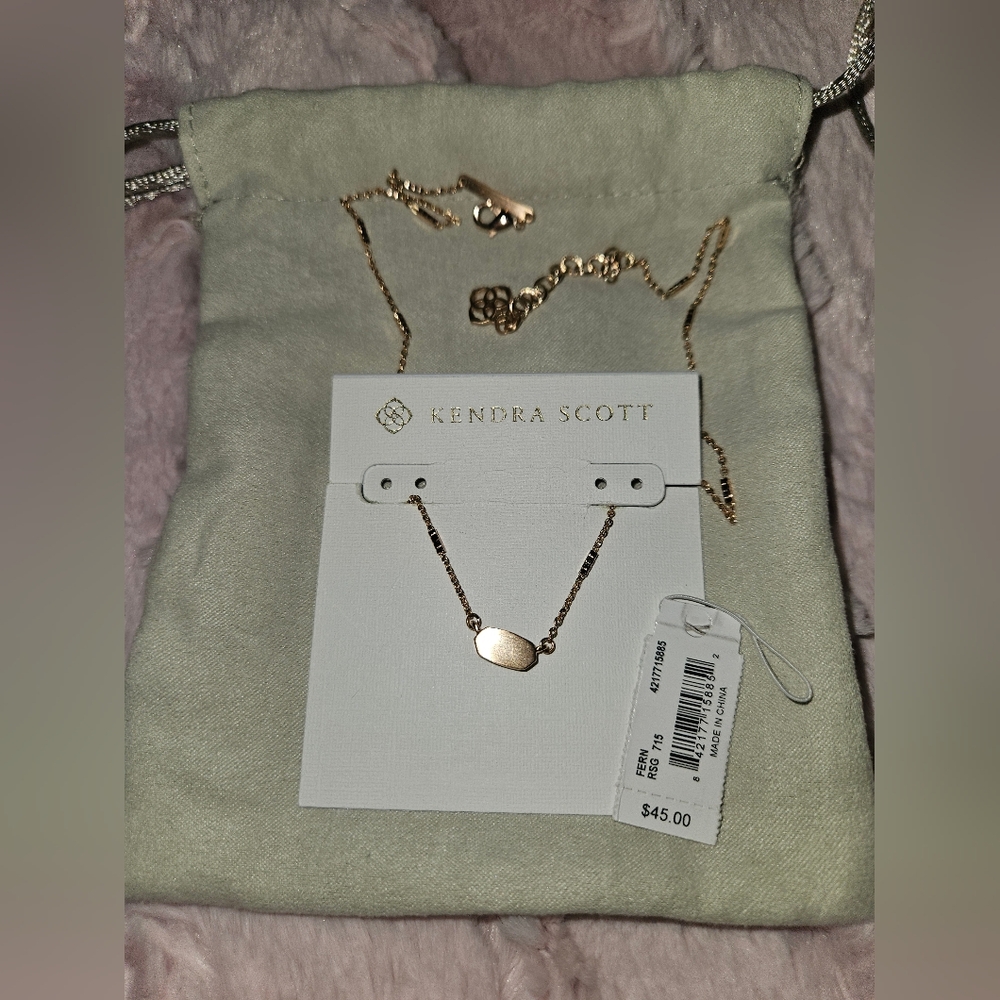 Kendra Scott Fern Necklace Rose Gold